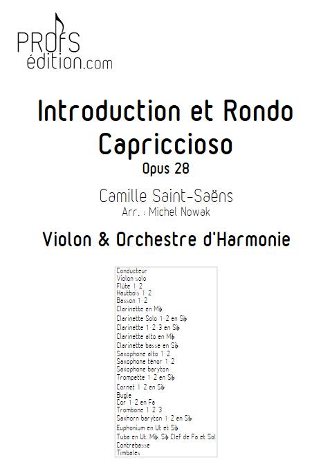 Introduction et rondo capriccioso - Violon & Orchestre d'harmonie - SAINT-SAENS C. - front page
