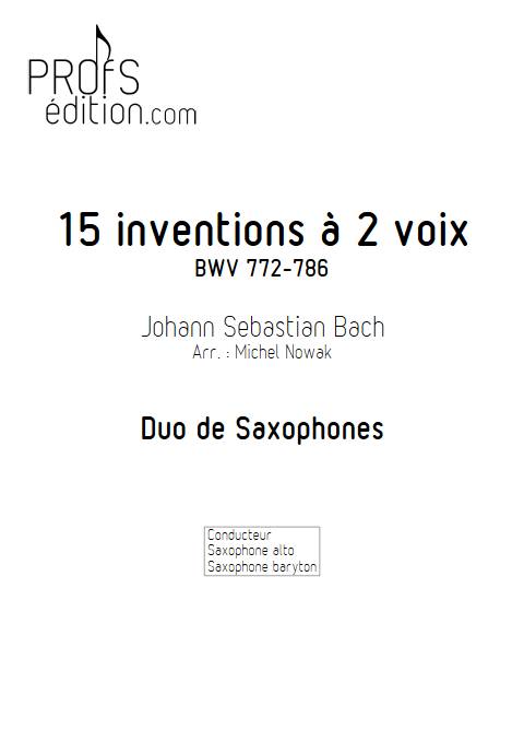 15 Inventions à 2 voix - Duo de Saxophones - BACH J. S. - front page