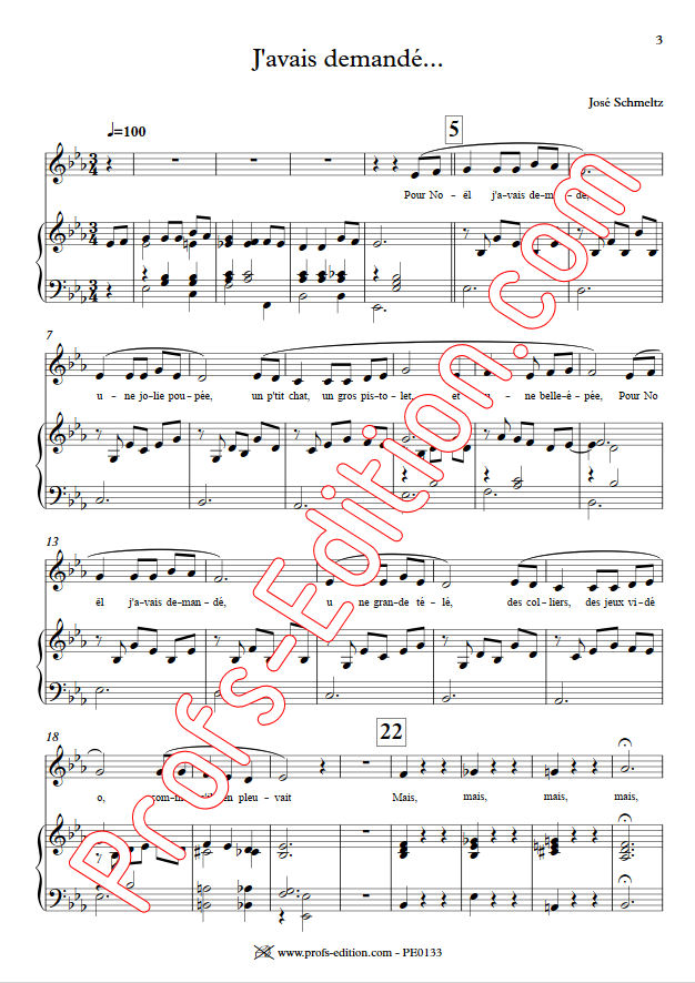 J'avais demandé - Chant & Piano - SCHMELTZ J. - app.scorescoreTitle