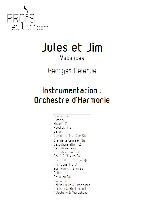 Jules et Jim (Vacances) - Orchestre d'Harmonie - DELERUE G. - front page