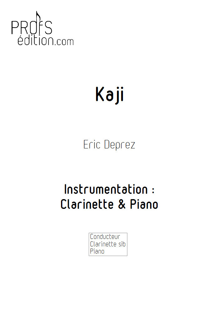 Kaji - Clarinette & Piano - DEPREZ E. - front page