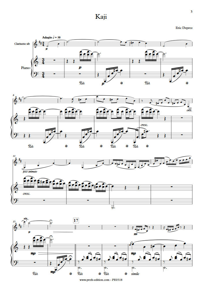 Kaji - Clarinette & Piano - DEPREZ E. - app.scorescoreTitle