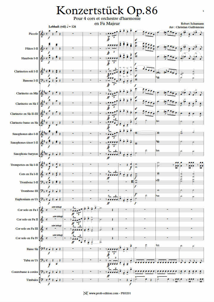 Concerto Konzertstuck - 4 Cors & Harmonie - SCHUMANN R. - app.scorescoreTitle