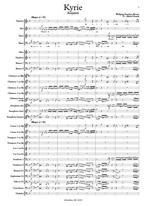 Kyrie - Requiem - Harmonie et chœur - MOZART W. A. - app.scorescoreTitle