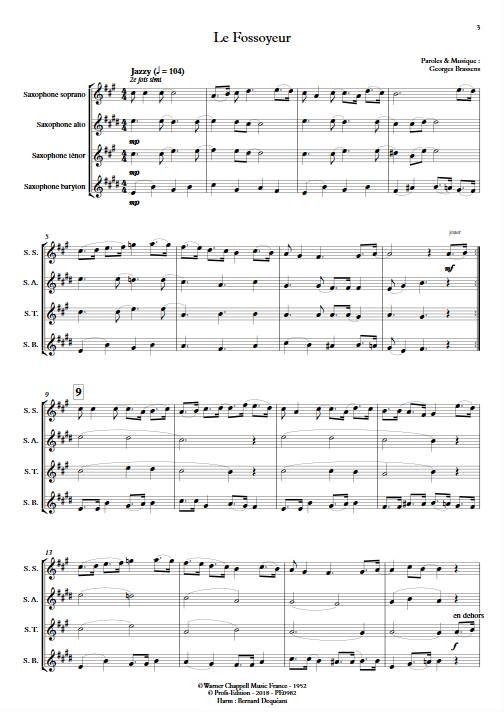 Le Fossoyeur - Quatuor de Saxophones - BRASSENS G. - app.scorescoreTitle
