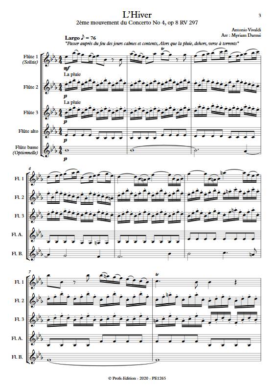 L'Hiver 2e mvt - Ensemble de Flûtes - VIVALDI A. - app.scorescoreTitle