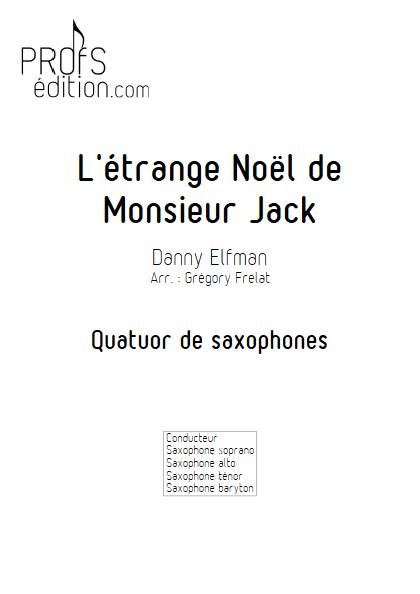 L'étrange Noël de Monsieur Jack - Quatuor de Saxophones - ELFMAN D. - front page