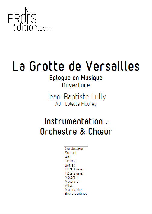 La Grotte de Versailles - Chœur & Orchestre à Cordes - LULLY J.B. - front page