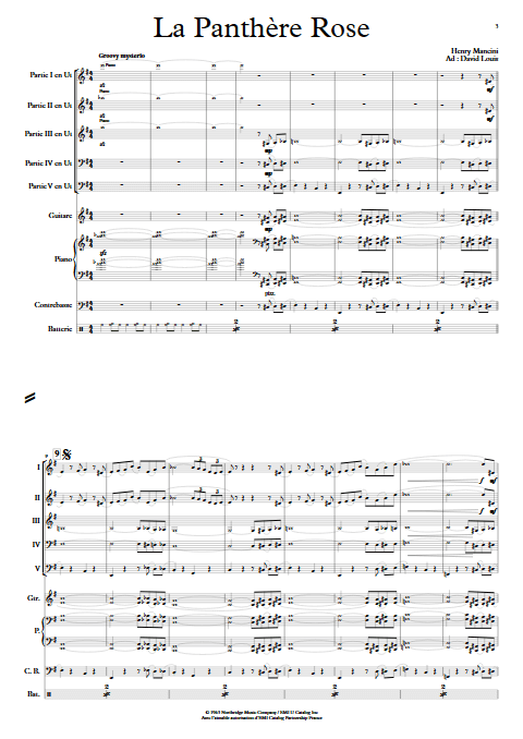 La Panthère Rose - Ensemble à Géométrie Variable - MANCINI H. - app.scorescoreTitle