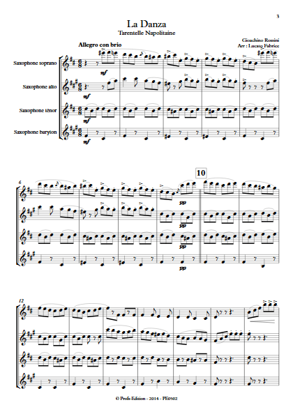 La Danza - Tarentelle - Quatuor de Saxophones - ROSSINI G. - app.scorescoreTitle