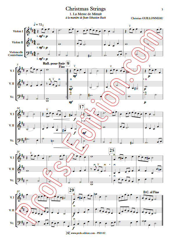 La Messe de Minuit - Orchestre Cordes - GUILLONNEAU C. - app.scorescoreTitle