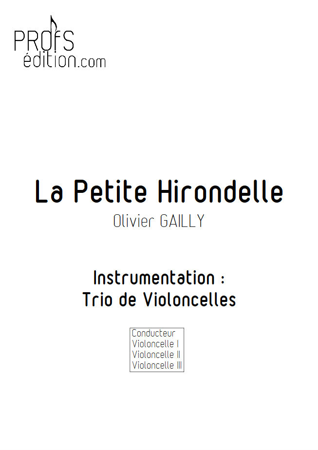 La Petite Hirondelle - Trio Violoncelles - TRADITIONNEL - front page