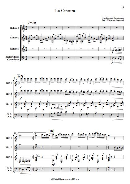 La Cintura - Ensemble de Guitares - TRADITIONNEL EQUATORIEN - app.scorescoreTitle