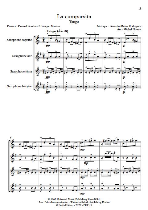 La Cumparsita - Quatuor de Saxophones - RODRIGUEZ G. M. - app.scorescoreTitle