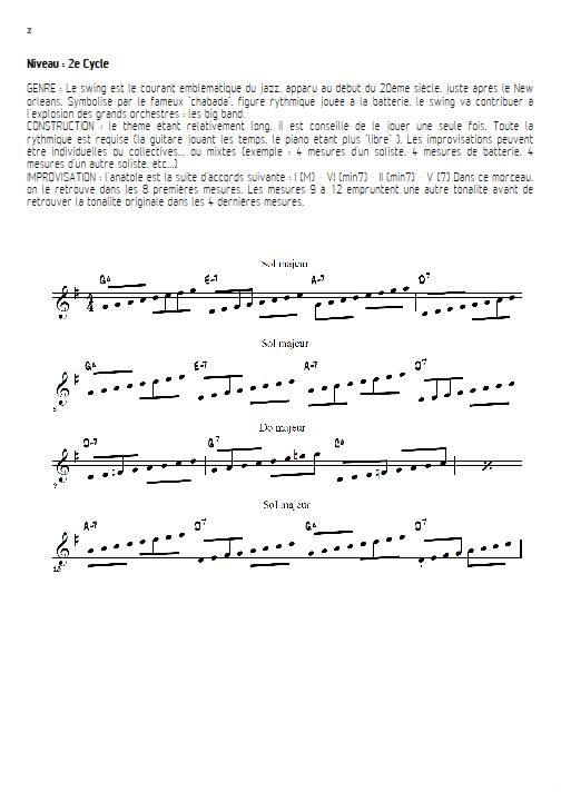 La Nana à Atoll - Quatuor de Saxophones - VEYS A. - Educationnal sheet