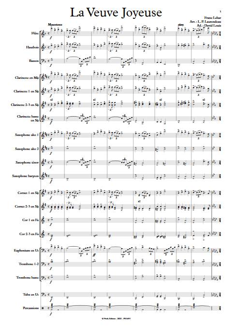 La Veuve Joyeuse - Orchestre d'Harmonie - LEHAR F. - app.scorescoreTitle