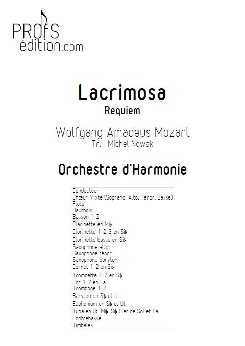 Lacrimosa - Requiem - Harmonie et chœur - MOZART W. A. - front page