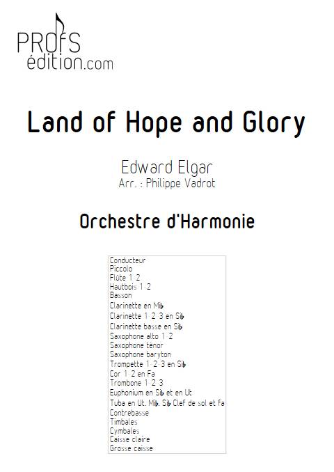 Pomp and Circumstance - Land of hope and glory - Orchestre d'harmonie - ELGAR E. - front page