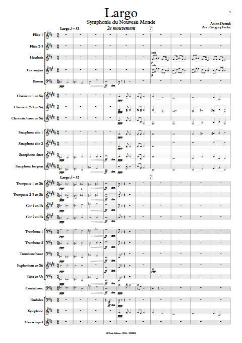 Largo (Symphonie du nouveau monde) - Orchestre d'Harmonie - FRELAT G. - app.scorescoreTitle