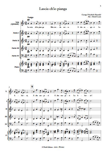 Lascia ch'io pianga - Ensemble Variable - HAENDEL G. F. - app.scorescoreTitle
