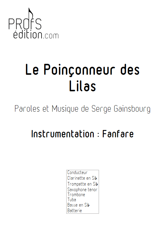 Le Poinçonneur des Lilas - Fanfare - GAINSBOURG S. - front page