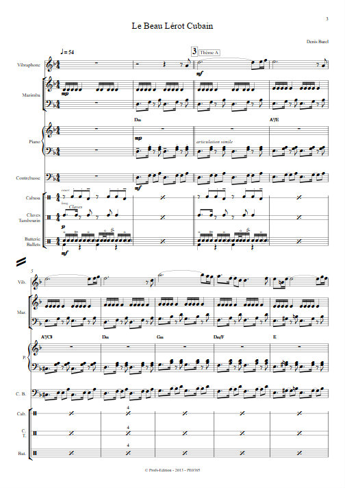 Le Beau Lérot Cubain - Ensemble de Percussions - BUREL D. - app.scorescoreTitle