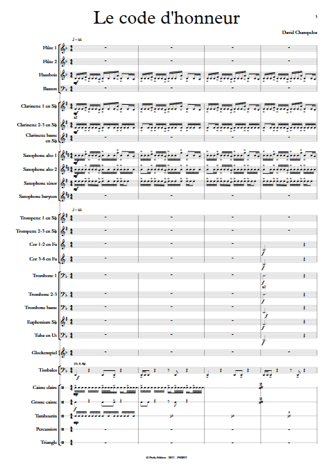 Le Code d'Honneur - Orchestre d'Harmonie - CHAMPCLOS D. - app.scorescoreTitle