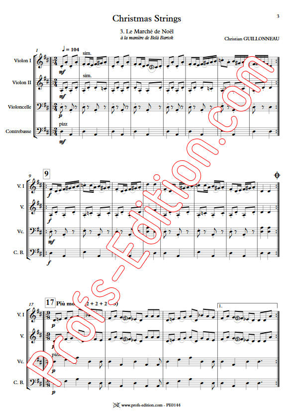Le Marché de Noël - Orchestre Cordes - GUILLONNEAU C. - app.scorescoreTitle