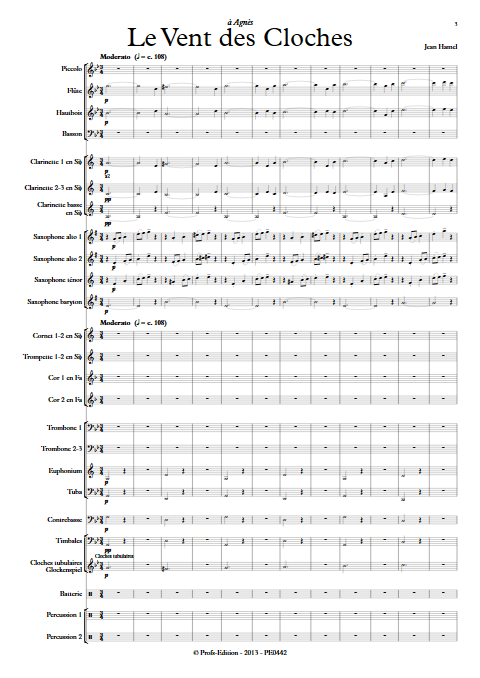 Le vent des cloches - Orchestre d'Harmonie - HAMEL J. - app.scorescoreTitle