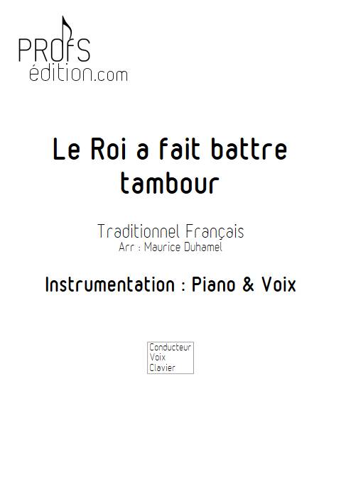 Le Roi a fait battre tambour - Piano Voix - TRADITINONEL Français - front page