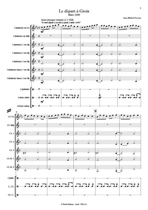 Le départ à Groix mars 1690 - Ensemble de Clarinettes - TROTOUX J. M. - app.scorescoreTitle