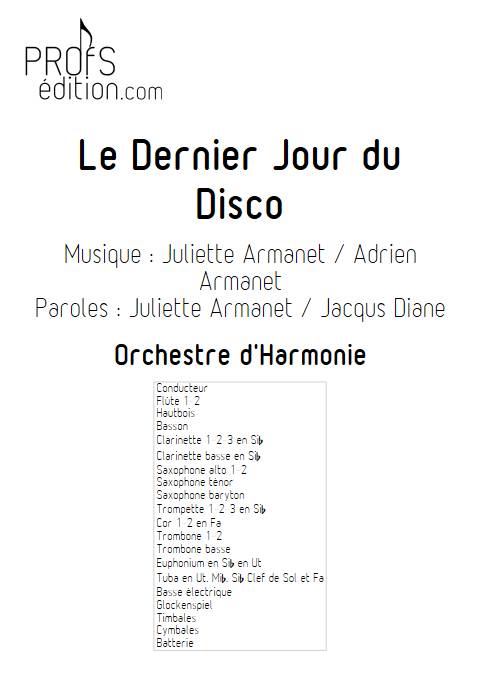 Le dernier jour du disco - Orchestre d'harmonie - ARMANET J. - front page