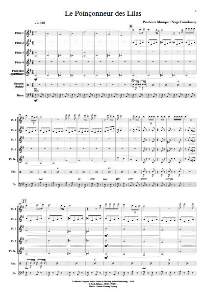 Le poinçonneur des Lilas - Quatuor de Flûtes - GAINSBOURG S. - app.scorescoreTitle
