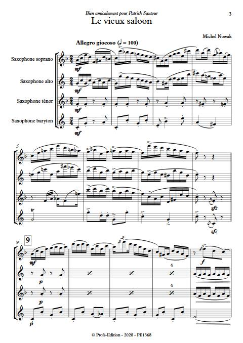 Le vieux Saloon - Quatuor de Saxophones - NOWAK M. - app.scorescoreTitle