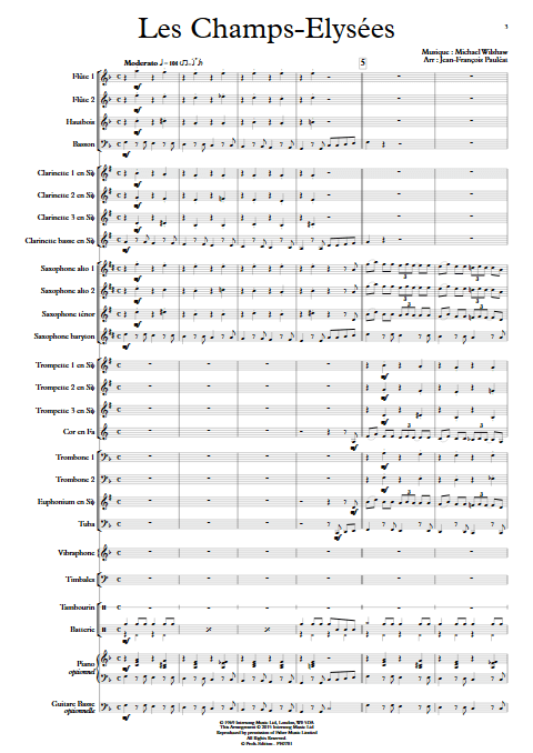 Les Champs Elysees - Orchestre d'Harmonie - WILSHAW M. - app.scorescoreTitle