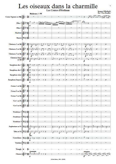 Les oiseaux dans la charmille - Cornet Mib & Orchestre d'Harmonie - OFFENBACH J. - app.scorescoreTitle
