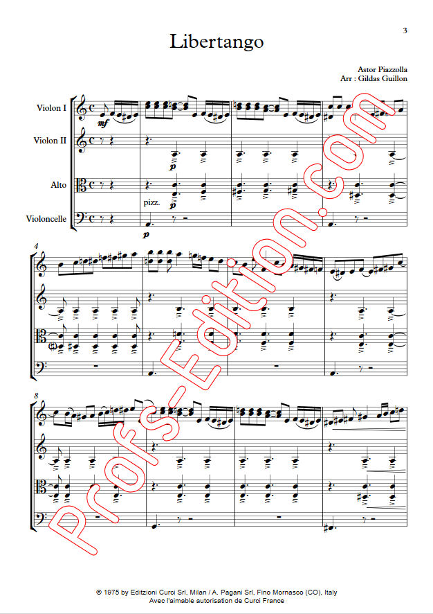 Libertango - Quatuor à Cordes - PIAZZOLLA A. - app.scorescoreTitle