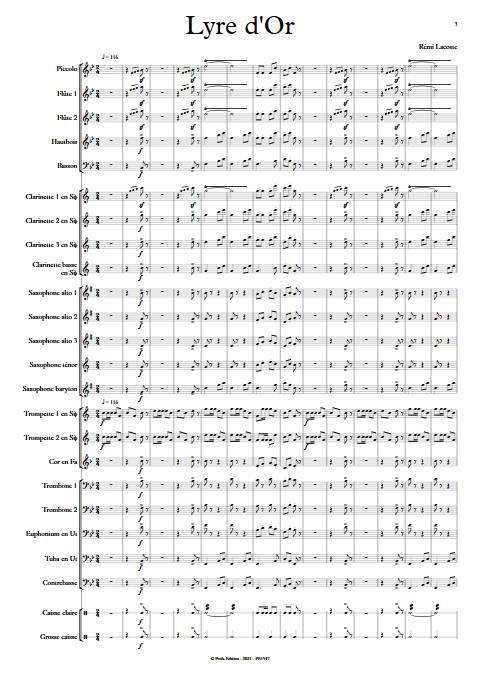 Lyre d'or - Orchestre d'Harmonie - LACOSTE R. - app.scorescoreTitle