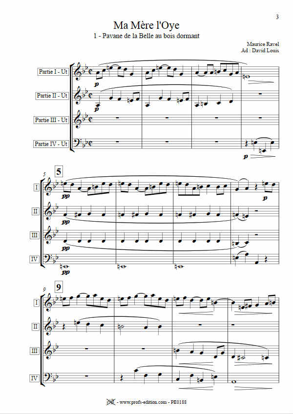 Pavane de la belle au bois dormant (Ma mère l'Oye) - Ensemble Géométrie Variable - RAVEL M. - app.scorescoreTitle