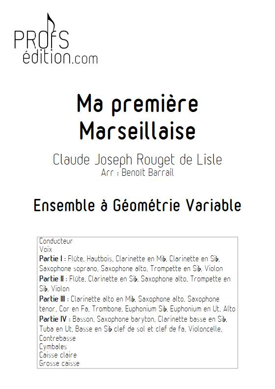 Ma première Marseillaise - Ensemble Variable - ROUGET DE LISLE C. J. - front page