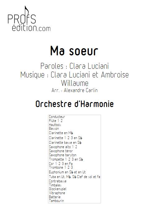 Ma soeur - Orchestre d'harmonie - LUCUIANI Clara - front page