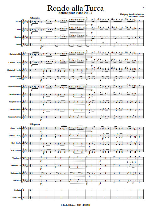Rondo alla Turca - Orchestre d'Harmonie - MOZART W. A. - app.scorescoreTitle