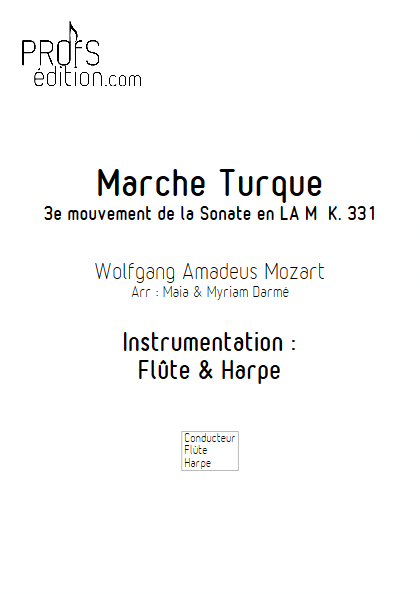 La Marche Turque - Flûte & Harpe - MOZART W.A. - front page