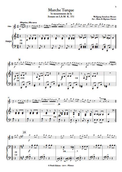 La Marche Turque - Flûte & Harpe - MOZART W.A. - app.scorescoreTitle