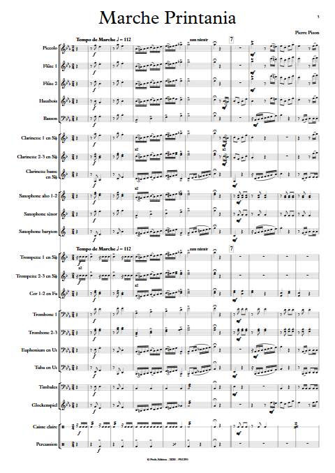 Marche Printania - Orchestre d'Harmonie - PIZON P. - app.scorescoreTitle