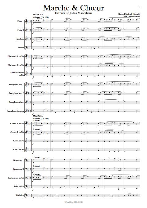 Marche et choeur - Orchestre d'Harmonie - HAENDEL G. F. - app.scorescoreTitle