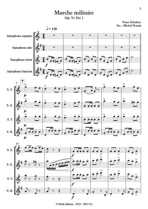 Marche militaire Op. 51 No 1 - Quatuor de Saxophones - SCHUBERT F. - app.scorescoreTitle