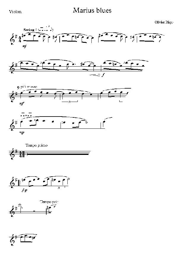 Marius blues - Violon Piano - RIQUET O. - app.scorescoreTitle