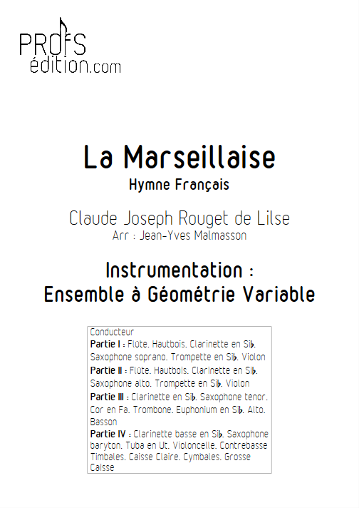 La Marseillaise - Ensemble à Géométrie Variable - ROUGET DE LISLE C. J. - front page