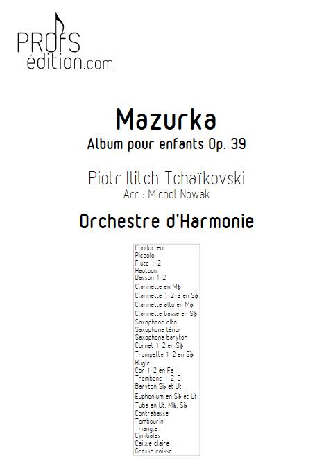 Mazurka - Orchestre d'Harmonie - TCHAIKOVSKI P. I. - front page